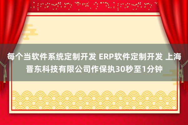 每个当软件系统定制开发 ERP软件定制开发 上海晋东科技有限公司作保执30秒至1分钟